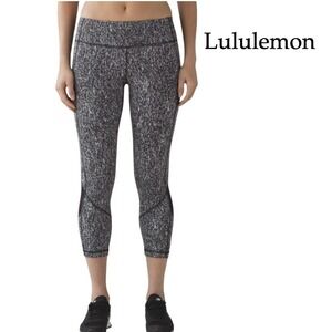 Lululemon Pace Rival Crop 22" Leggings Women's 4 Gray Yoga Running Activewear